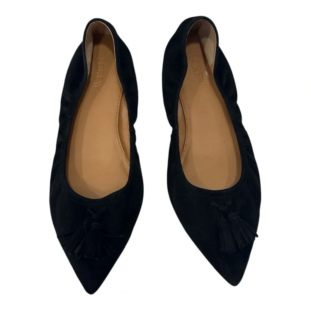 J. Crew Black Tassel Flats